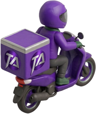 TA delivery rider on his way