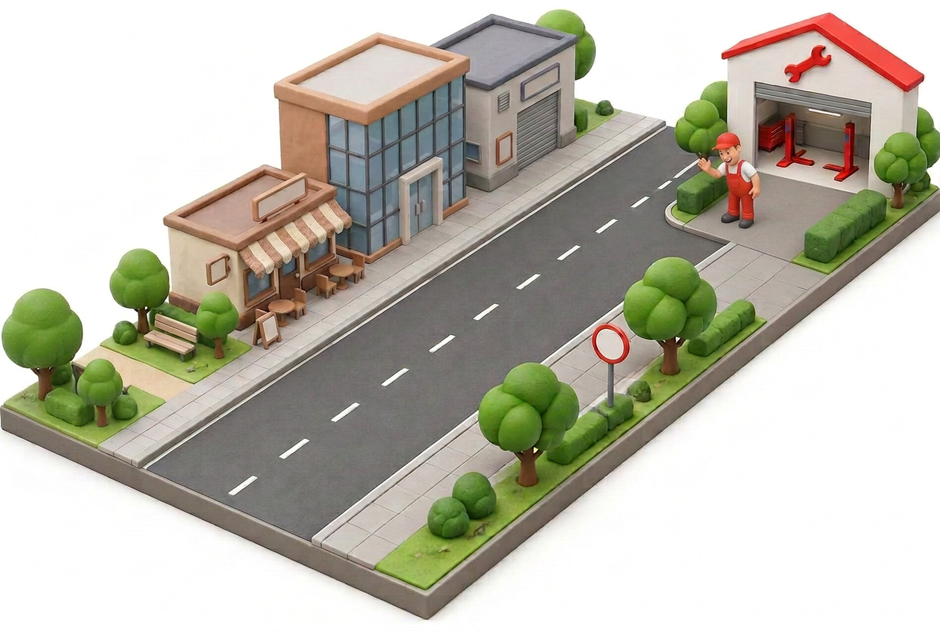 The road to the customer's garage